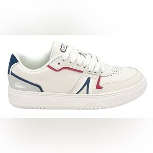 Lacoste Mens L001 Leather Shoes - White / Navy / Red - 7-42SMA0092407